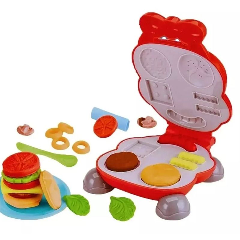GENERICO - Set Masas Maquina Hamburguesa Plastilina Juguete Niños 12pzs