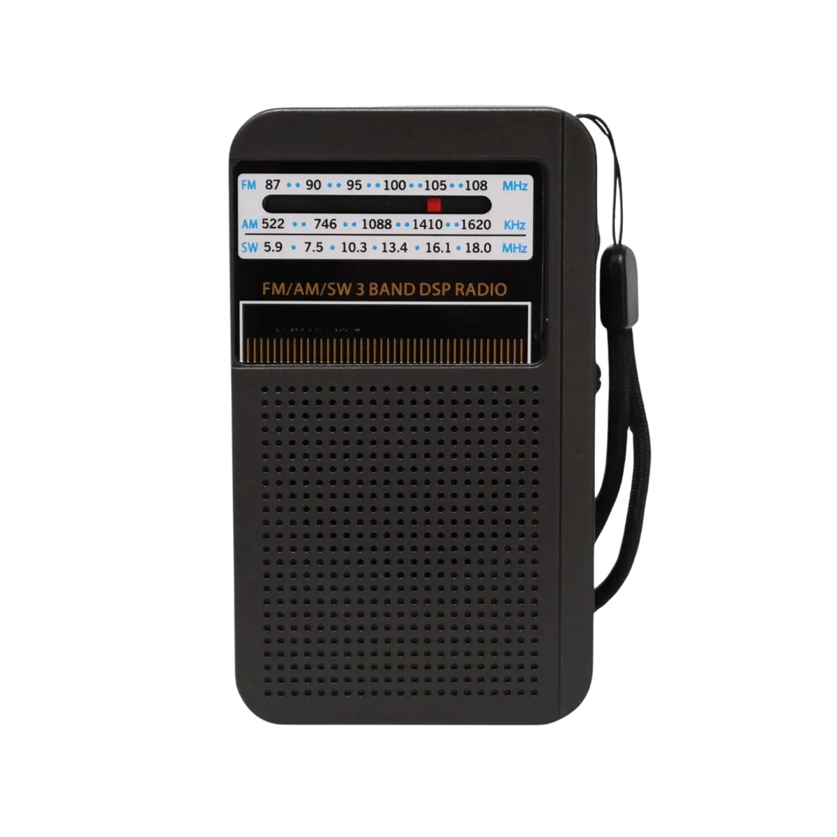 IRM - Mini Radio Antiguo Recargable FmAMSW Carga USB Negro