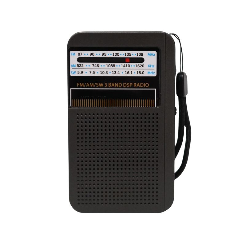 IRM - Mini Radio Antiguo Recargable FmAMSW Carga USB Negro