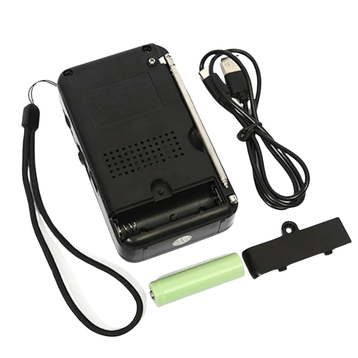 IRM - Mini Radio Antiguo Recargable FmAMSW Carga USB Negro