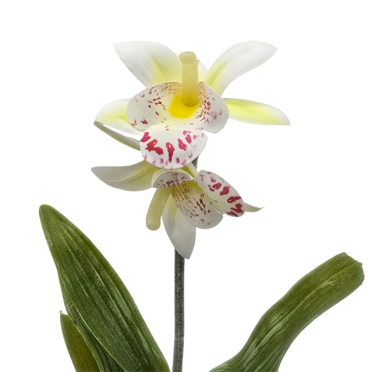 GENERICO - Planta Artificial Orquidea Blanca Macetero De Ceramica