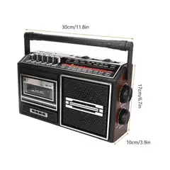 GENERICO - Radio Parlante Retro Reproductor Cassette Usb Negro