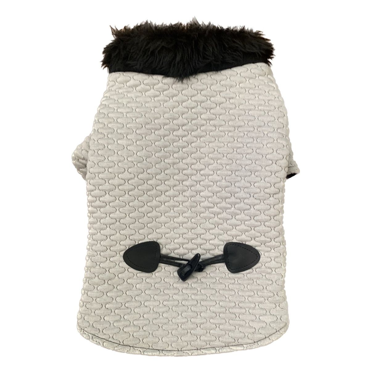 MASCOTACHIC - Abrigo Blanco Cuello Piel talla L
