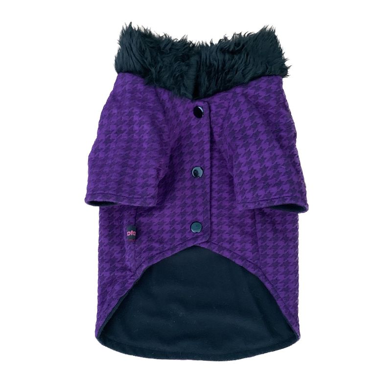 Abrigo Morado Cuello Piel talla M