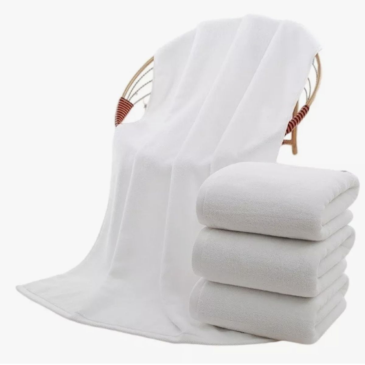 GENERICO - Pack 6 Toallas De Baño De Hotel Algodón 140*70 Blanco