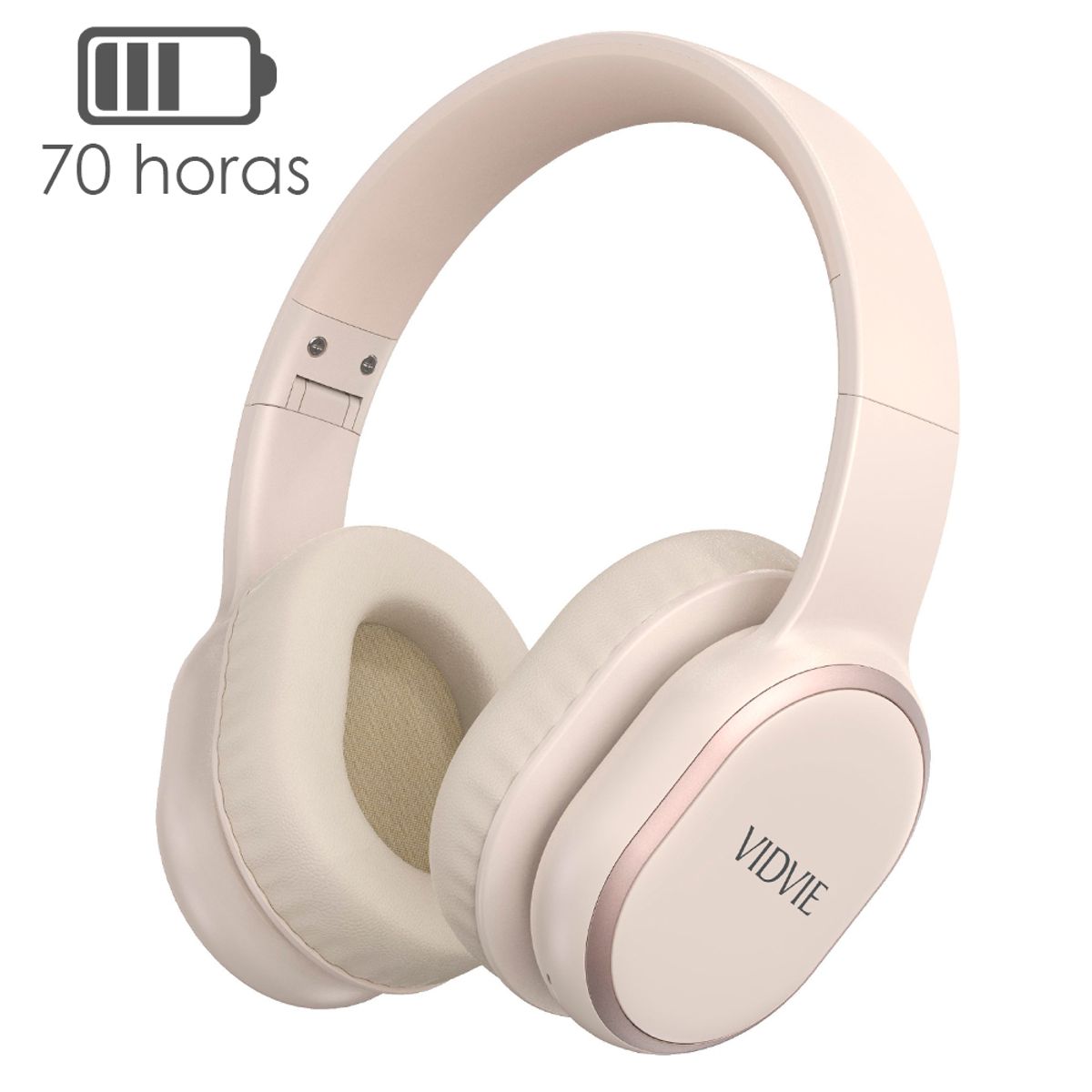 IRM - Audifonos Casco Bateria 70 horas color Beige crema VIDVIE