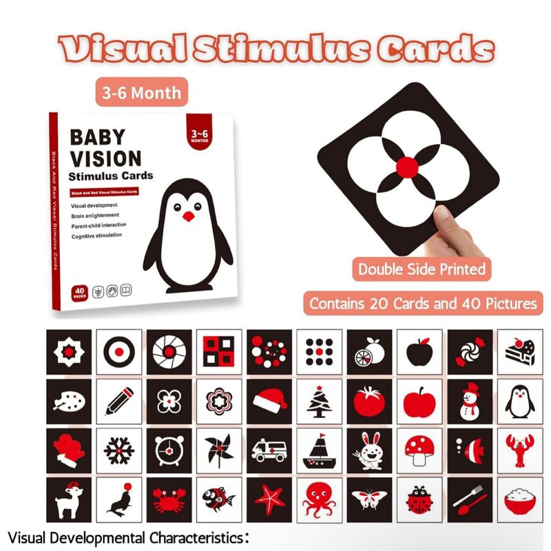 GENERICO - Tarjeta Estimulación Visual Montessori 3-6 Meses
