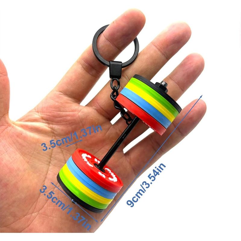 GENERICO - Llavero 3D barra con pesas discos desmontable crossfit GYM - Negro