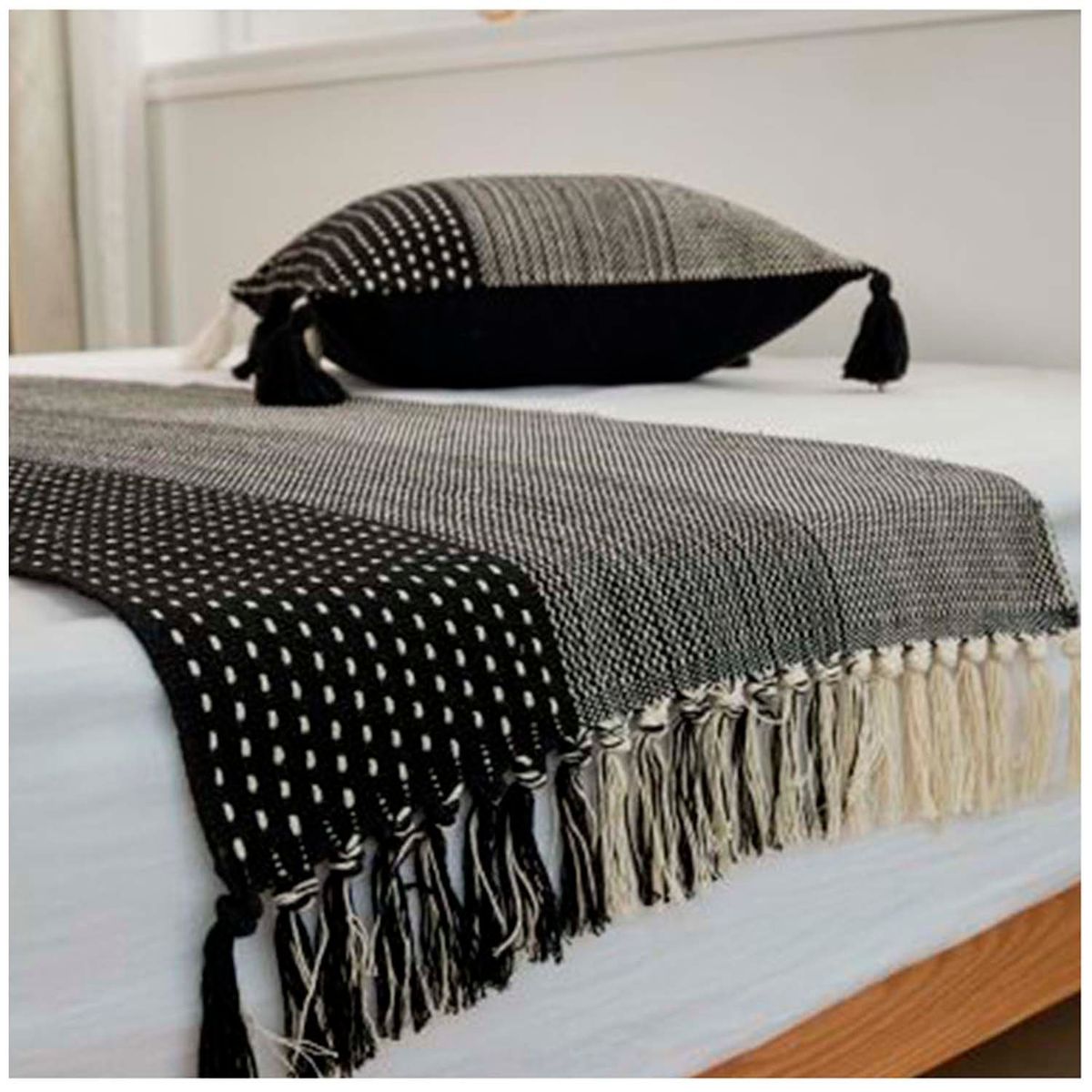 GENERICO - Piecera de Algodon-Lino 60*210 + 02 Fundas de cojin