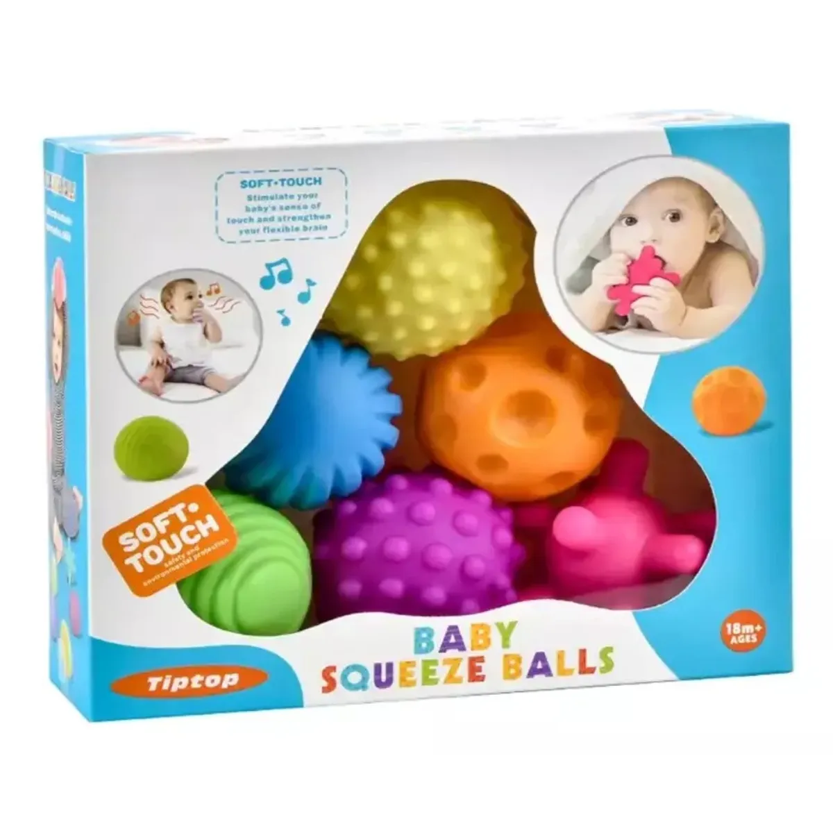 GENERICO - Set 6 Pelotas Sensoriales Para Guaguas, Bebes, Estimulantes