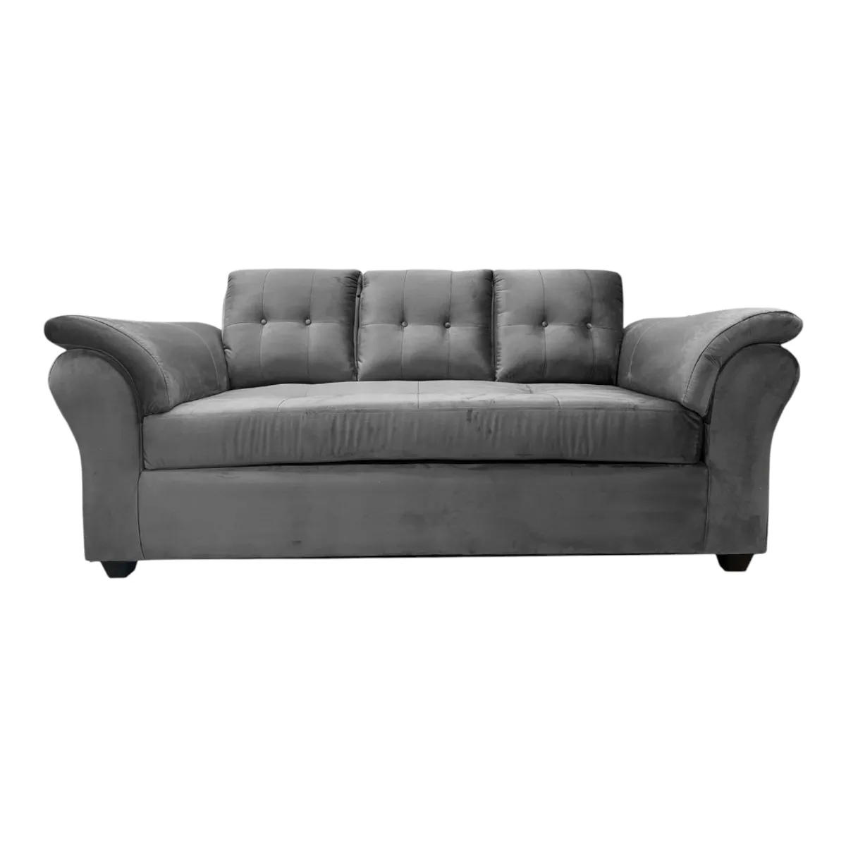 GENERICO - Sofá 3 cuerpos Sira Felpa Gris