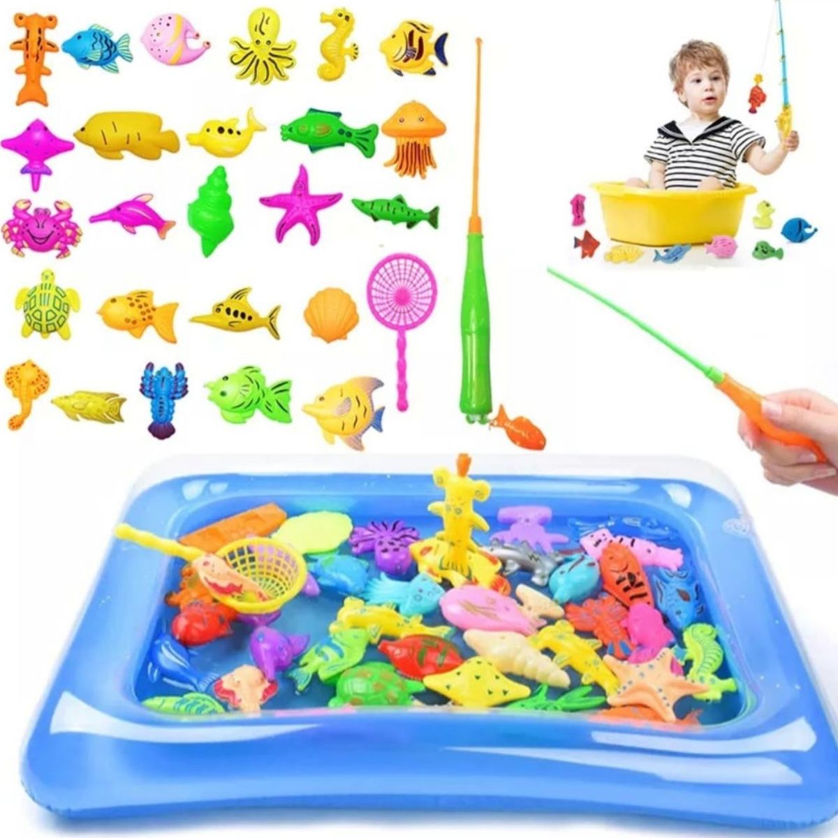 Pescas Milagrosa Piscina Juego 26 Piezas Regalo Niños, marca GENERICO - Foto Principal