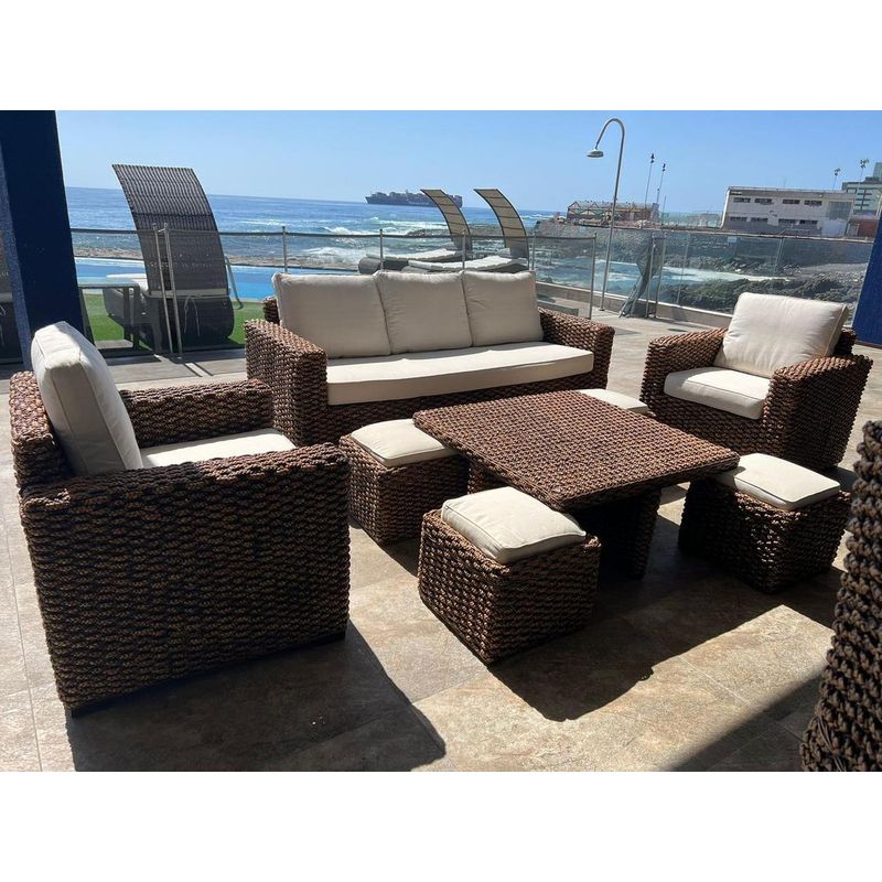 GENERICO - Juego de Terraza Kuta Rattan Natural Jacynto