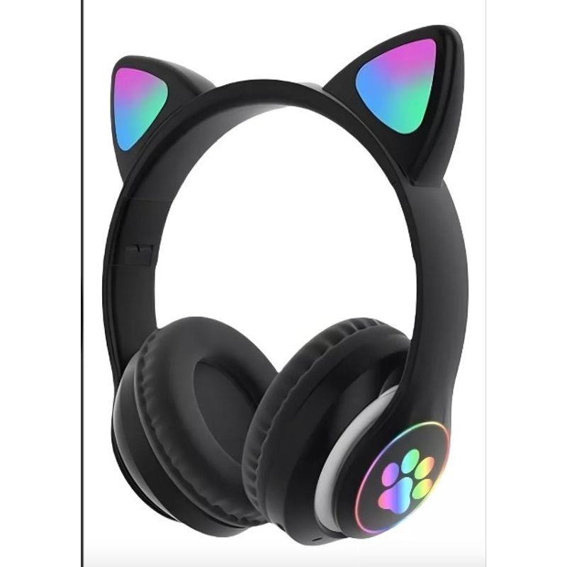 GENERICO - Audifonos Inalambricos  Orejas de Gato Bluetooth Negro