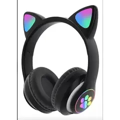 GENERICO - Audifonos Inalambricos Orejas de Gato Bluetooth Negro