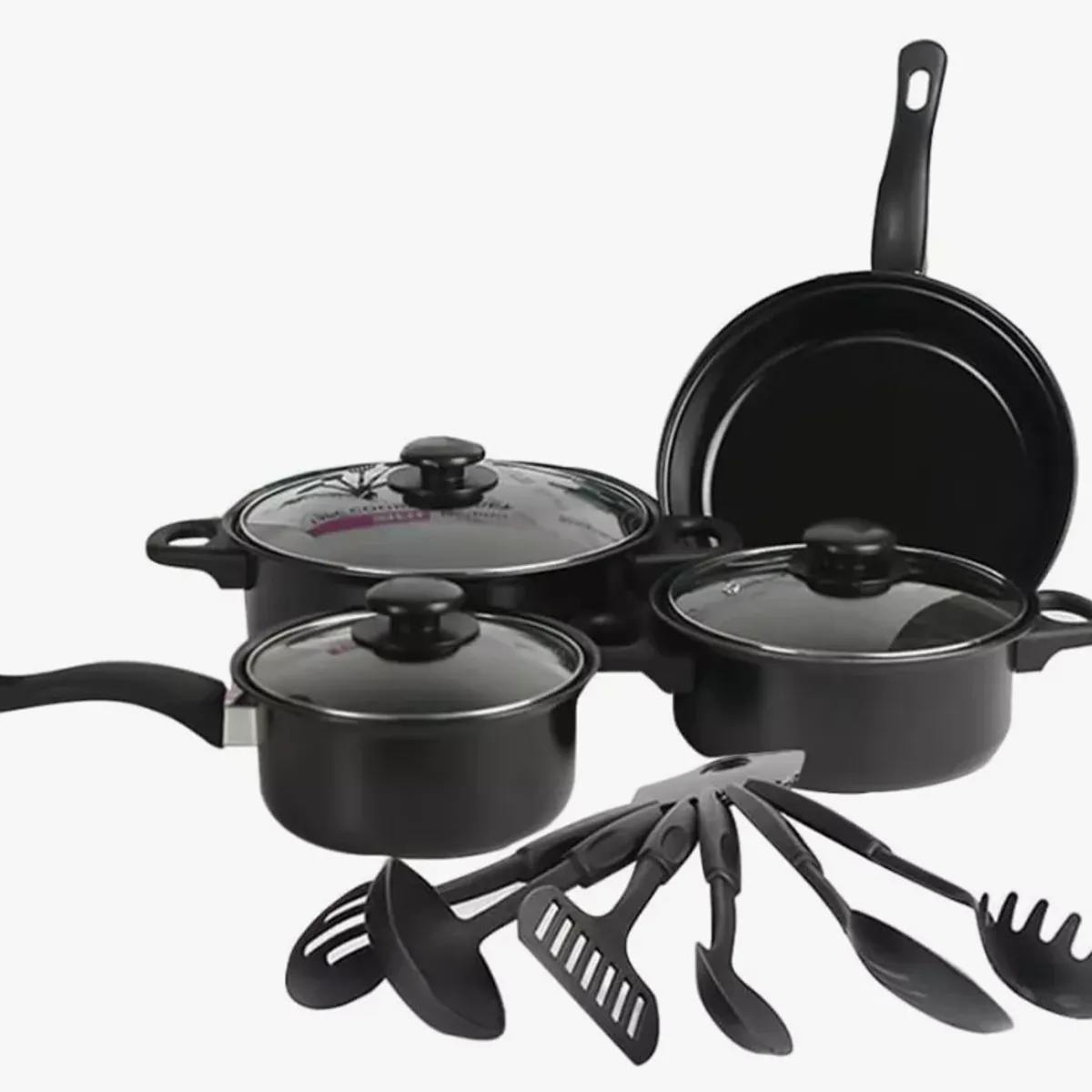 GENERICO - Batería De Cocina Ollas y Sartenes Traje13pcs Negro