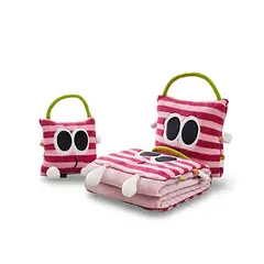 GENERICO - FRAZADA 3 EN 1 BOLSA ALMOHADA Y MANTA FUCSIA