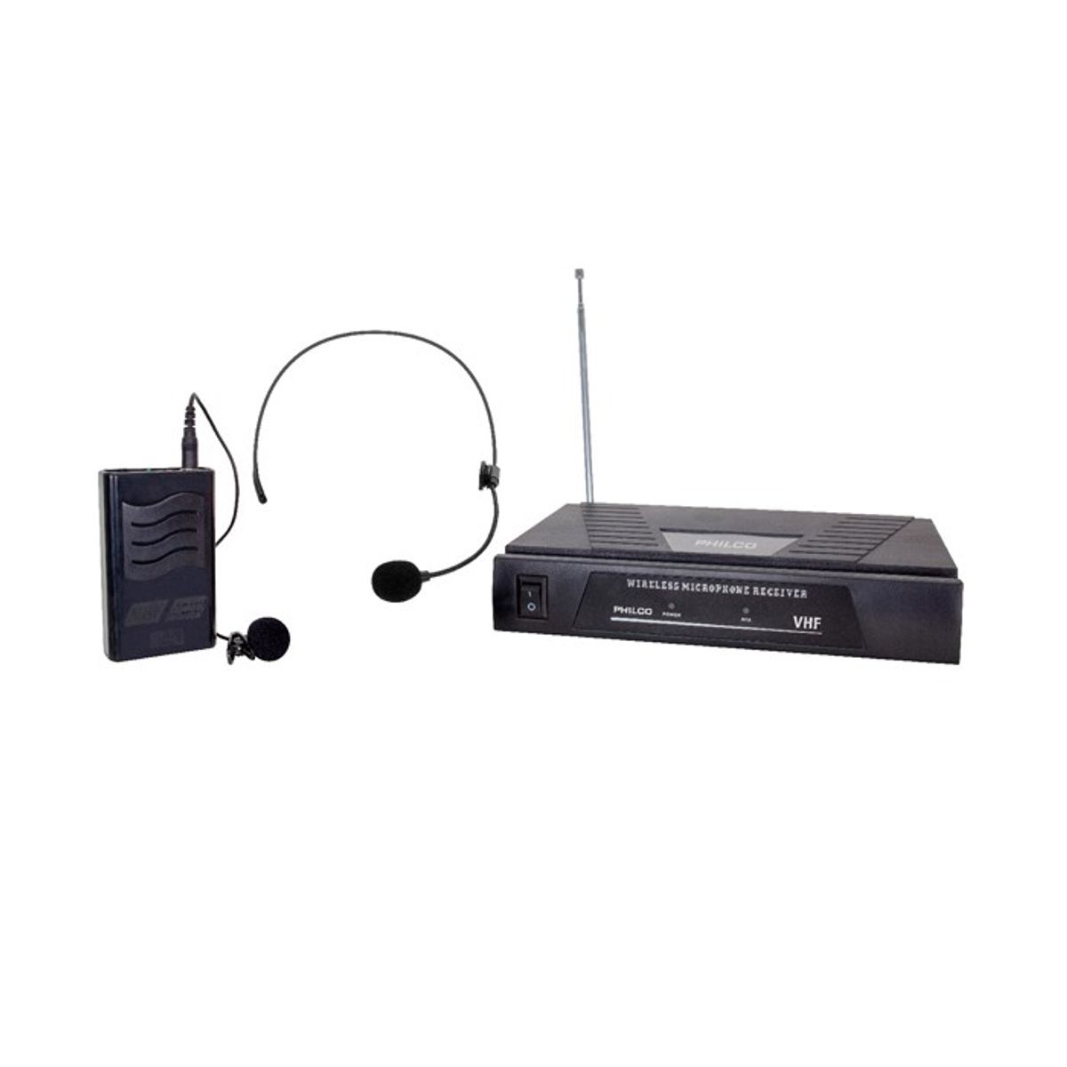 PHILCO - Micrófono Inalámbrico Philco 2 en 1 Vhf Cintillo Solapa