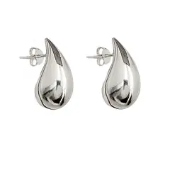 JOYAS MYTOKE - Aros Gota Con Tornillo Plata Fina 925 Mujer.-
