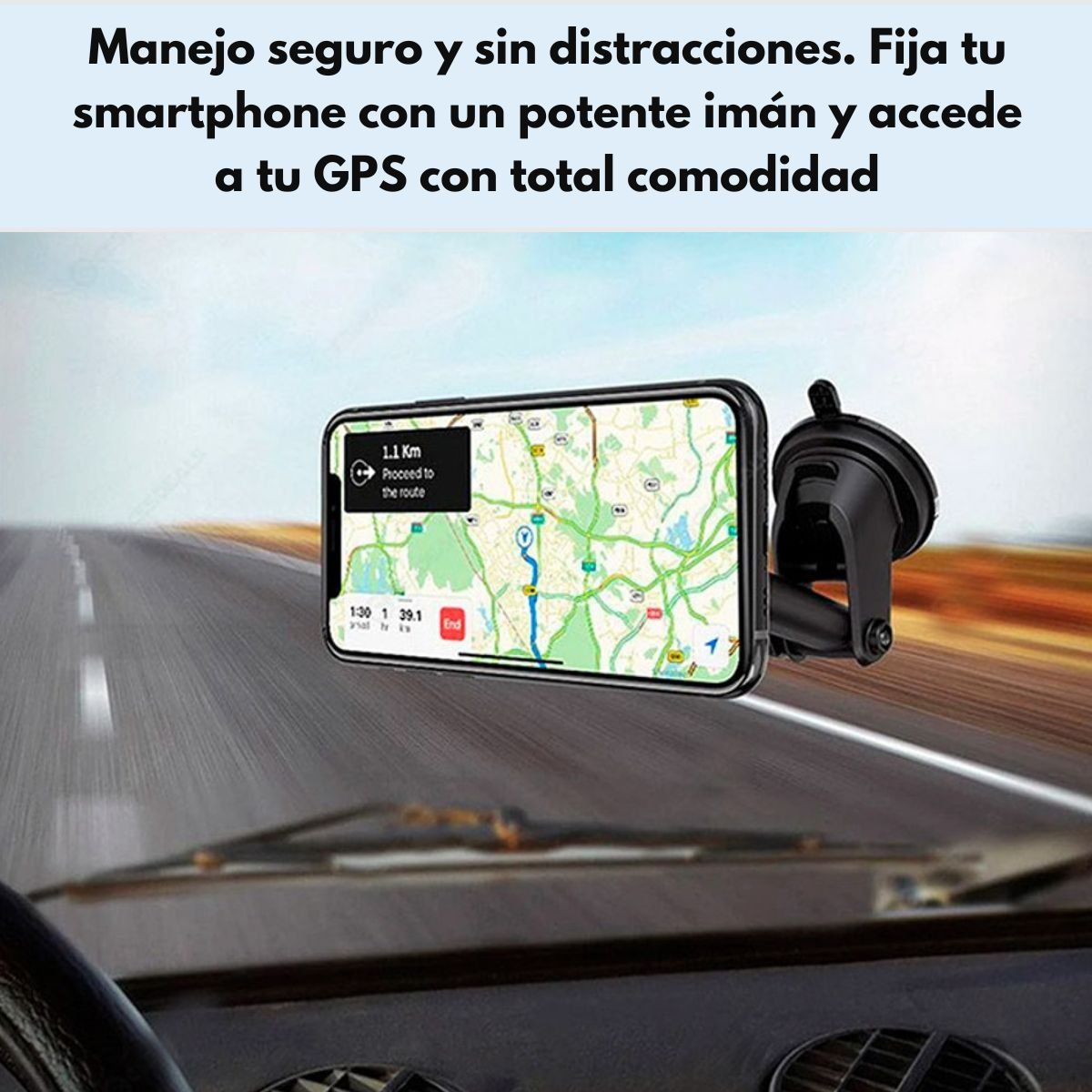 HOCO - Soporte Auto Hoco CA67 Magnético Con Brazo Ajustable Negro