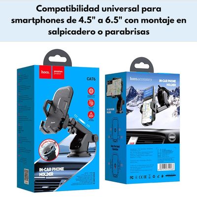 Imagen 2 del producto Soporte Auto CA76 Tablero Con Brazo Ajustable Negro