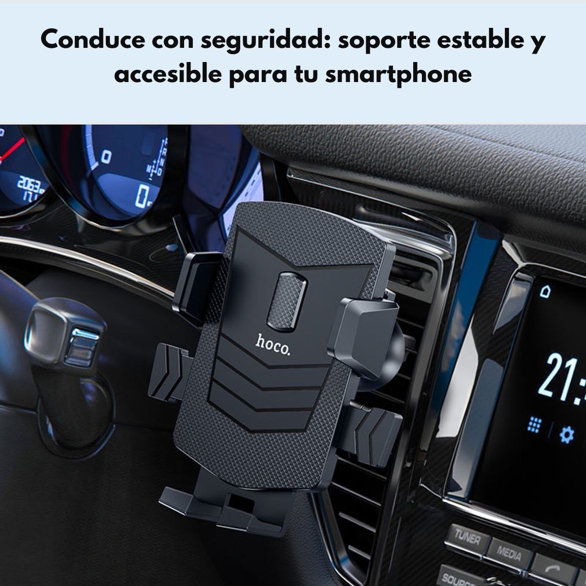HOCO - Soporte Auto Hoco CA86 Para Rejilla Ventilación Compacto Negro