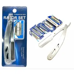 DORCO - Navaja Navajin Mas 10 Cuchillas, Afeitador Barbería