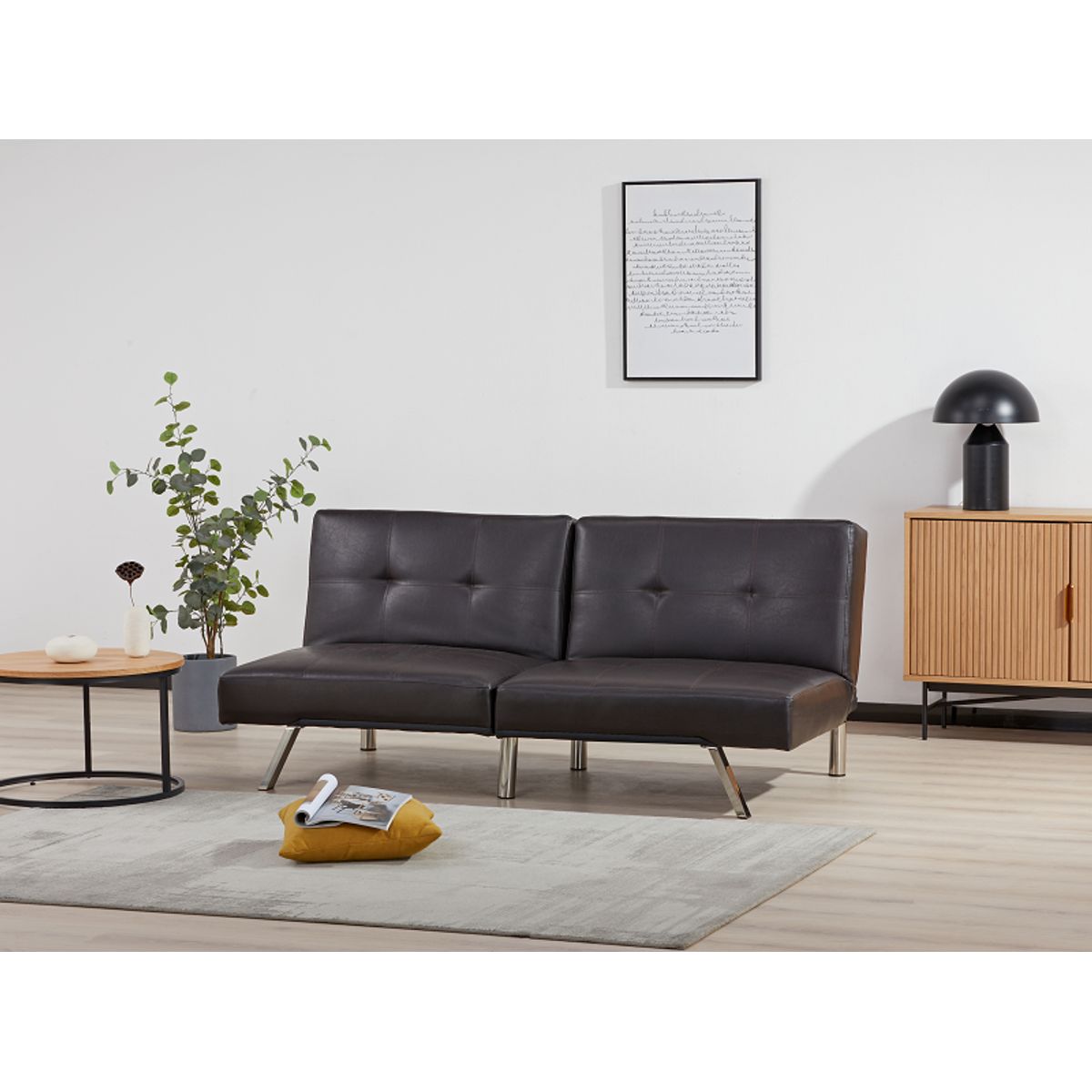 AGUILA - Futón Sofá Cama Chaise Longue de PAB-161N5S-DARK BROWN