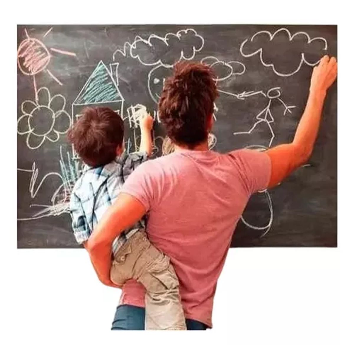 MOVI - Pizarra Adhesiva Negra para Tiza  Reutilizable