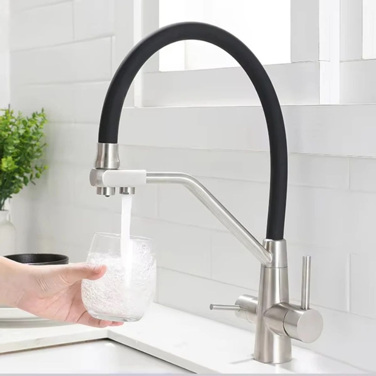 EVERSO - Grifo de Purificadora Fregadero 304 Agua Flexible Lavaplatos