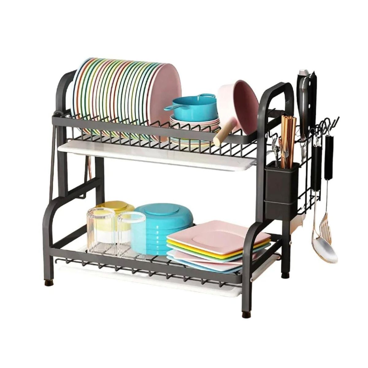 GENERICO - Secador Escurridor Loza Platos 2 Niveles Secaplatos