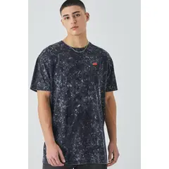 LIFF - Polera Hombre Oversized Negro Acid Wash