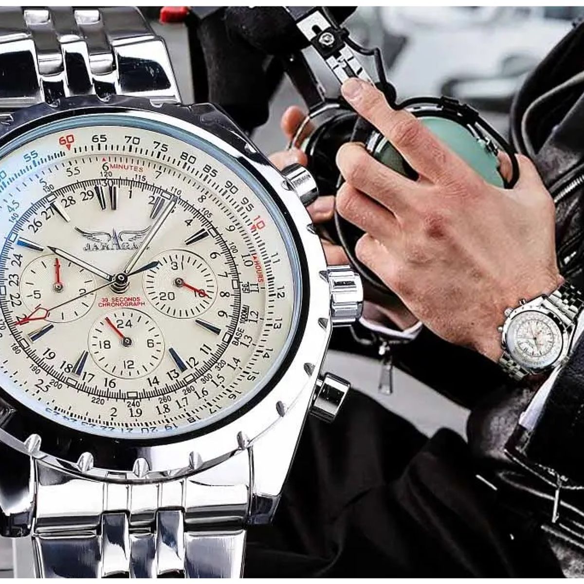 STARTECHOFFICE - Reloj Automático Deportivo para Hombre Movimiento Mecánico Cronógrafo Resistencia al agua