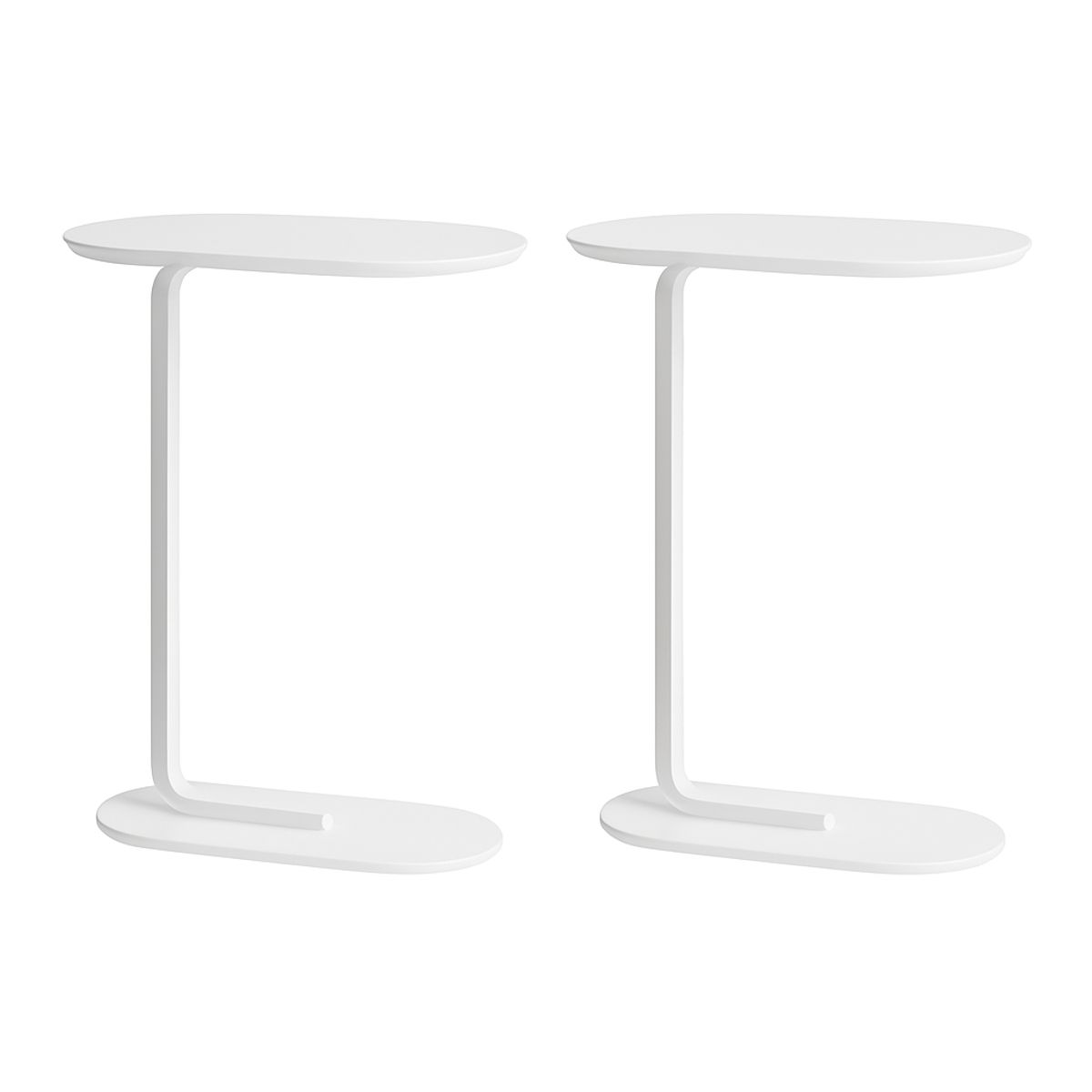 MOBOI - Pack 2 Mesas De Centro Lateral Auxiliar Minimalista Blanca