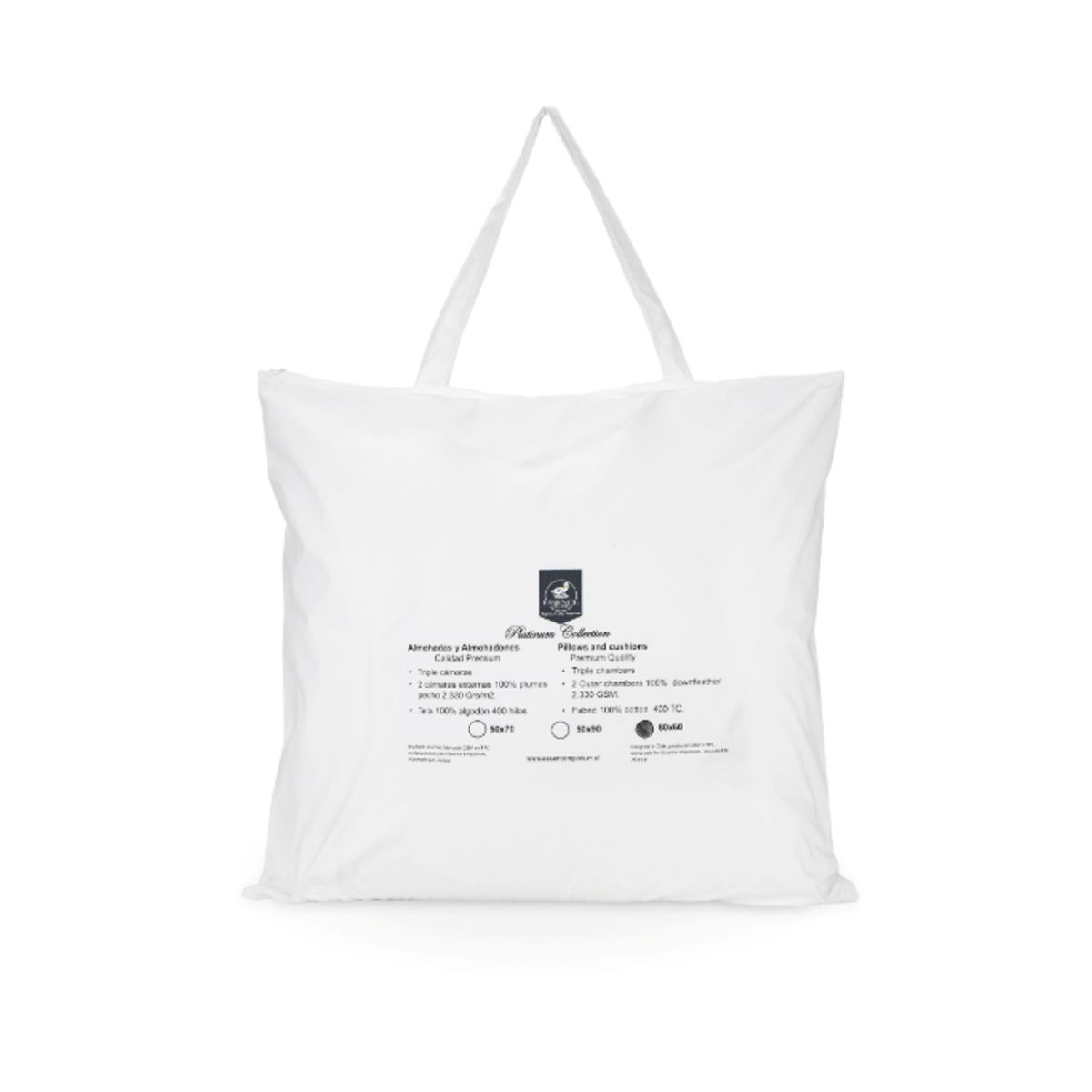 ESSENCE EMPORIUM - Almohadón 60x60 Tricámaras 100% Plumas de Ganso.