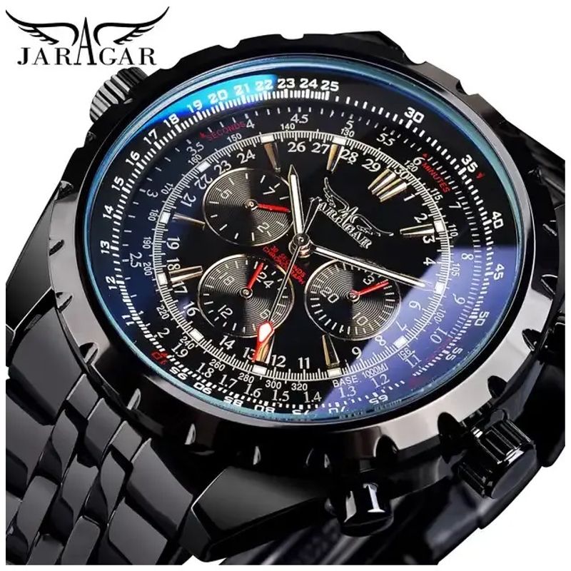 STARTECHOFFICE - Reloj Automático Jaragar Deportivo Mecánico Resistencia al Agua 3 BAR