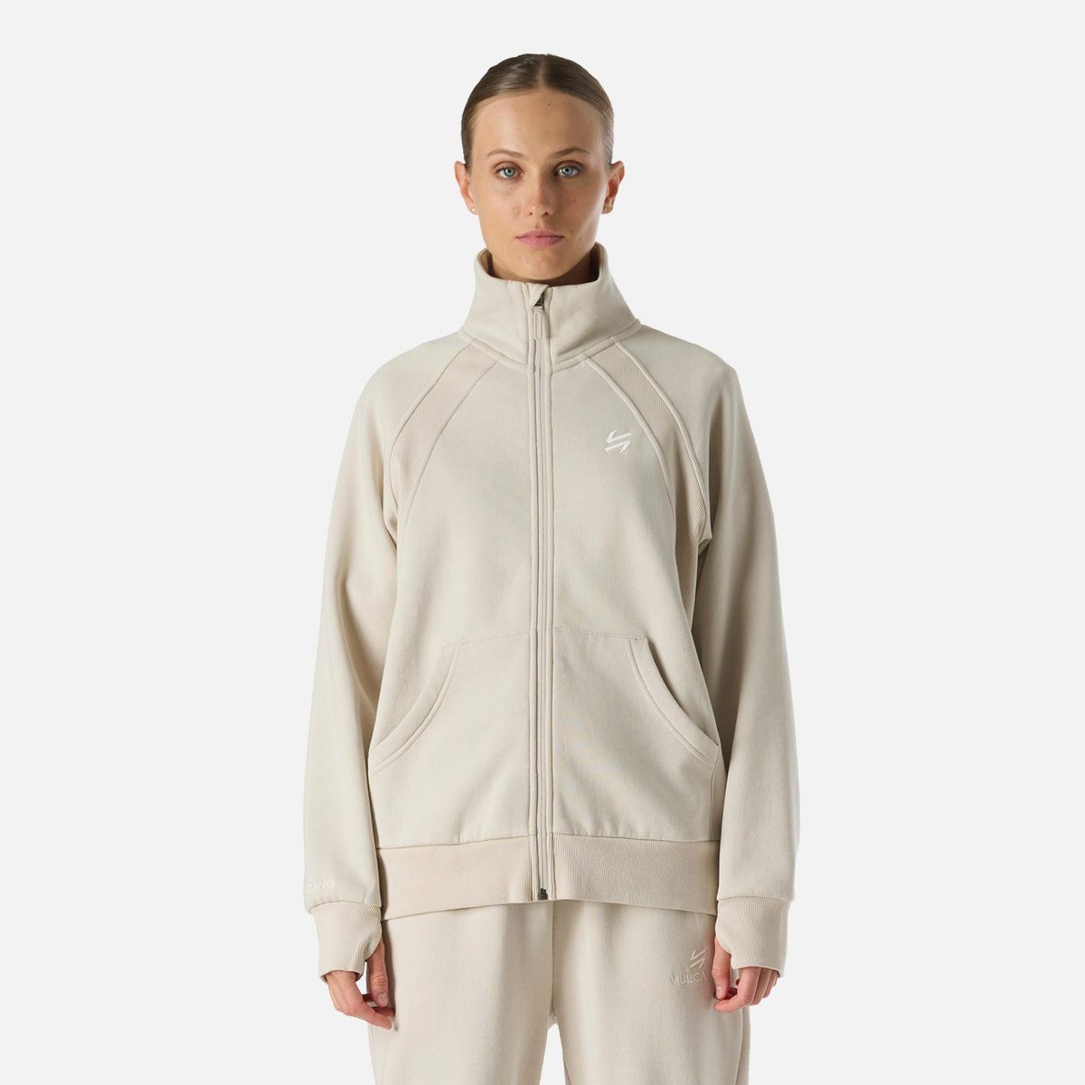 VULCANO - Polerón Mujer Cool Down Full Zip Sweatshirt Crema Vulcano