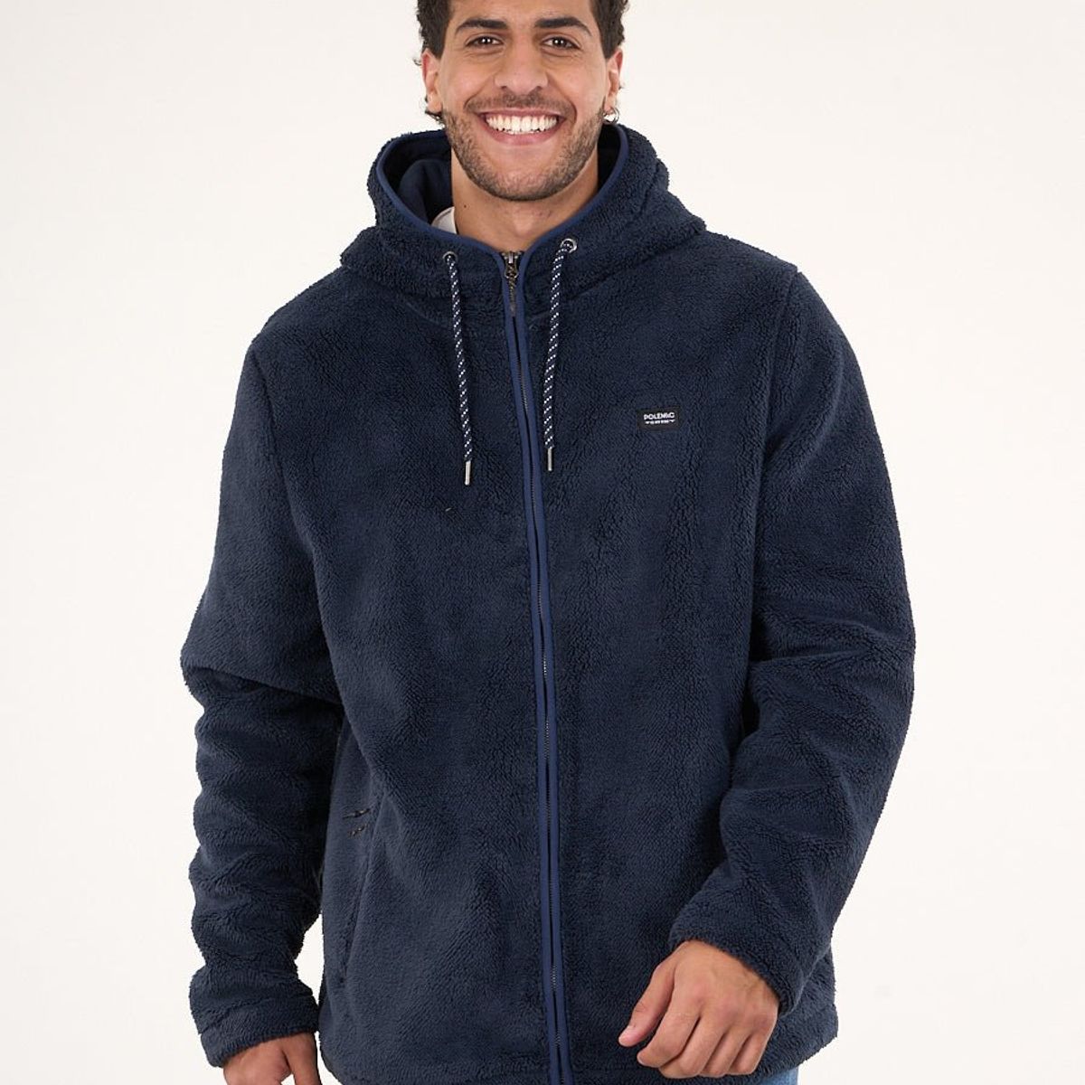 POLEMIC - Poleron Bonded Shaggy con gorro 8701 Polemic