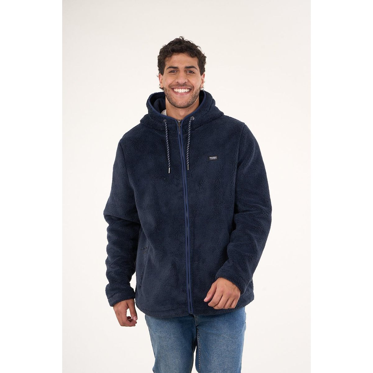 POLEMIC - Poleron Bonded Shaggy con gorro 8701 Polemic