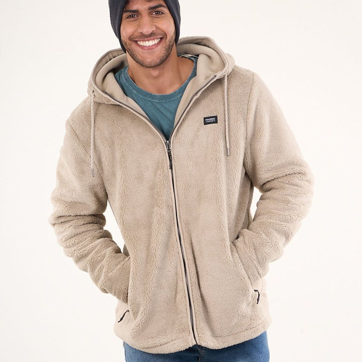 POLEMIC - Poleron Bonded Shaggy con gorro Classic 8701 Polemic