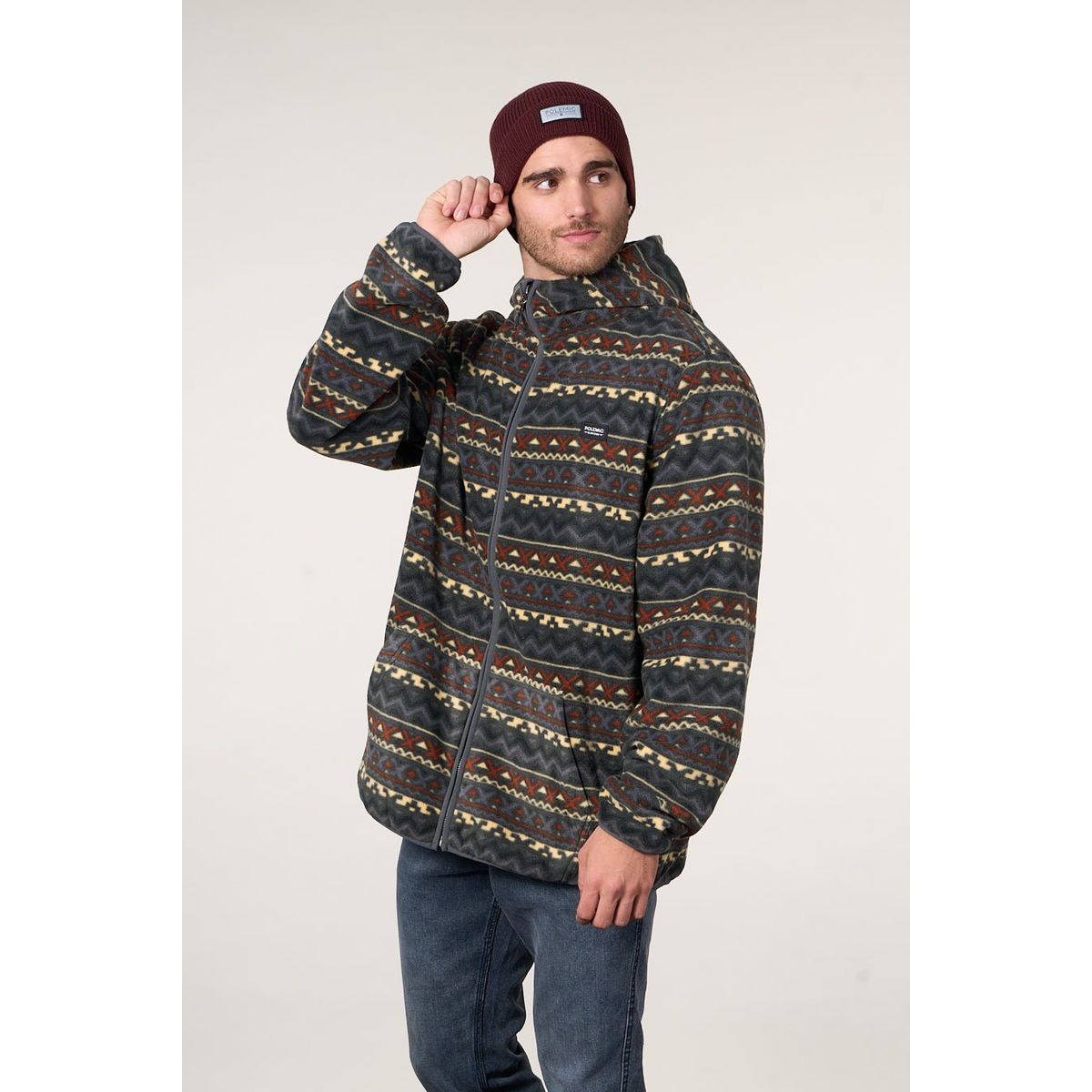 POLEMIC - Poleron Micropolar cierre y gorro 8709 Polemic