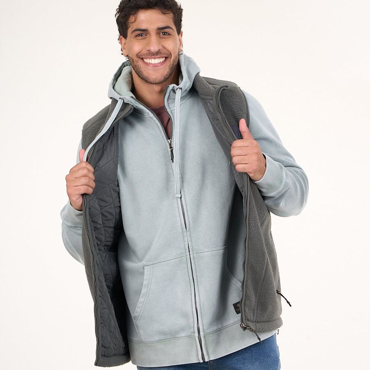 POLEMIC - Poleron sin mangas Mini sherpa full cierre 8714 Polemic