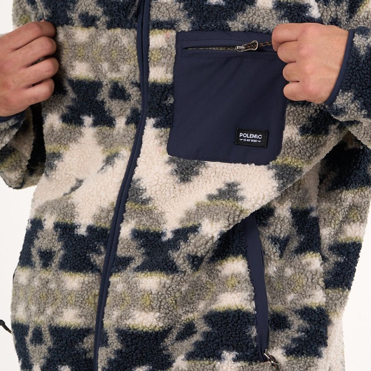 POLEMIC - Poleron Polar Sherpa Bonded con cierre Print 8718 Polemic