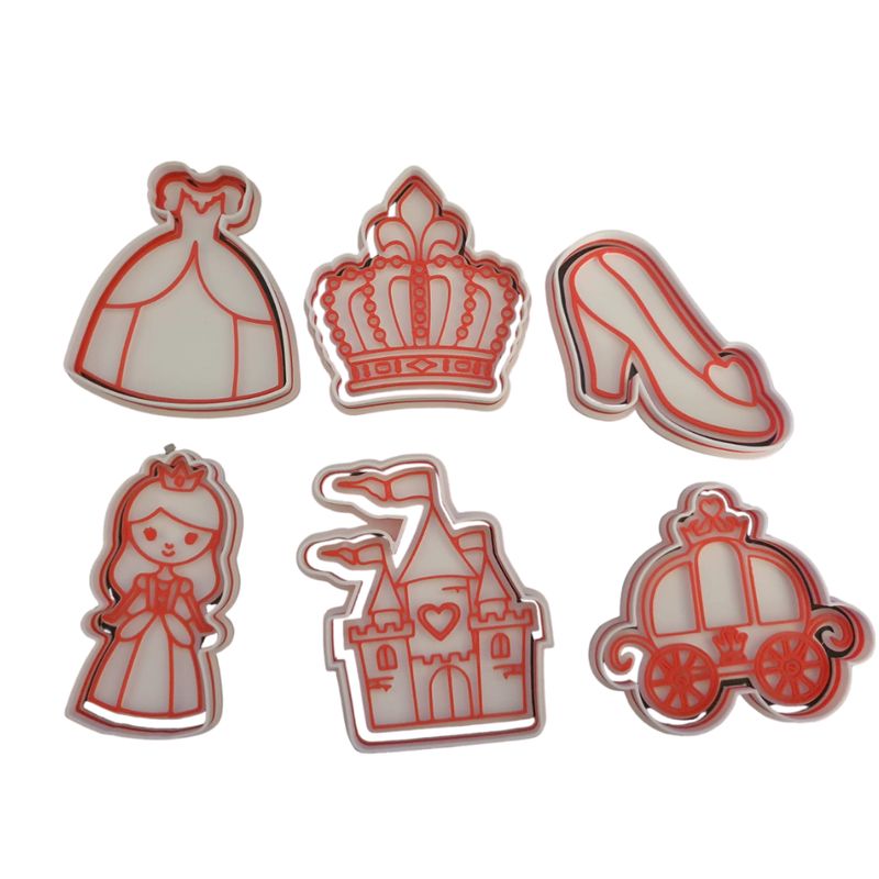 GENERICO - Set 6 Cortadores De Galletas Princesa 8 Cm #2