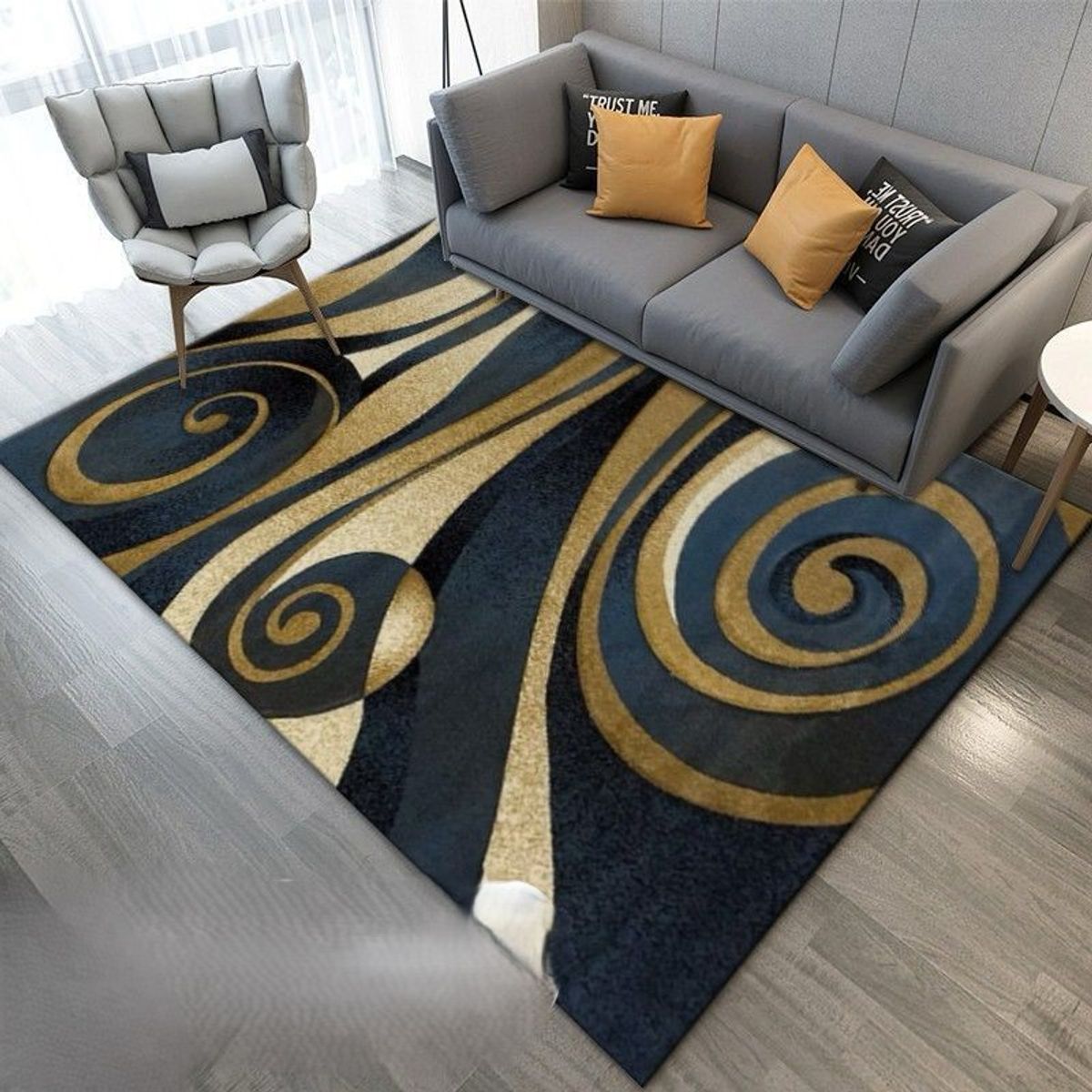 GENERICO - ALFOMBRA PARA LIVING ANTIDESLIZANTE CON DISEÑOS TRIDIMENCIONALES