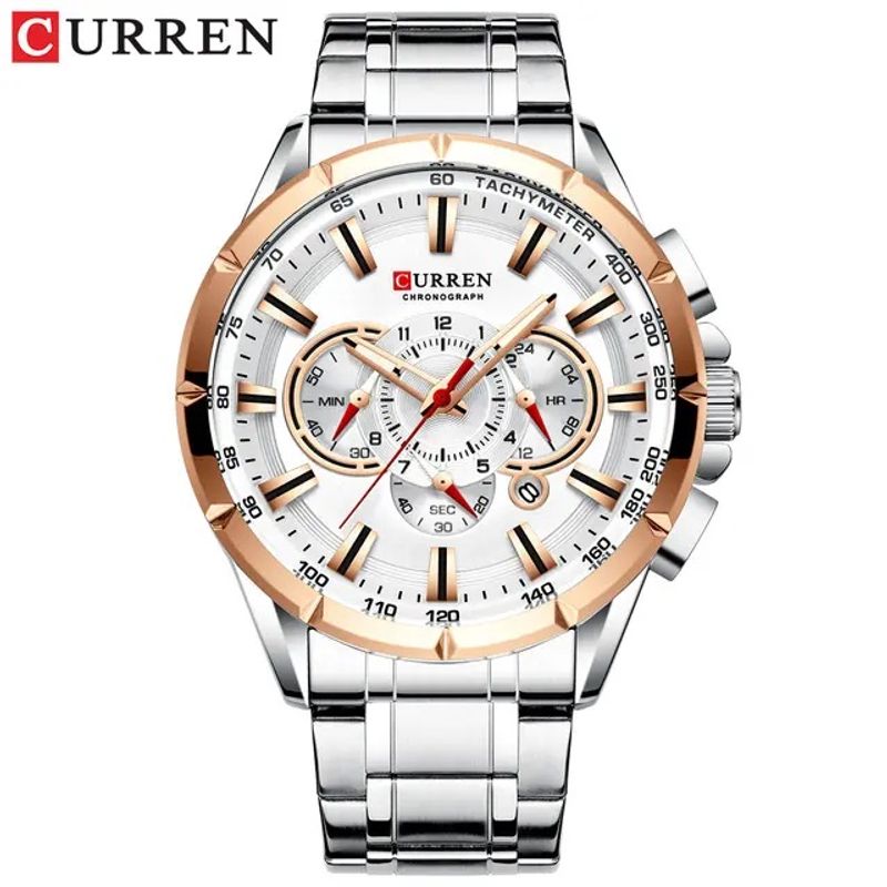 STARTECHOFFICE - Reloj Hombre Elegante Curren Acero Inoxidable Cuarzo Cronógrafo