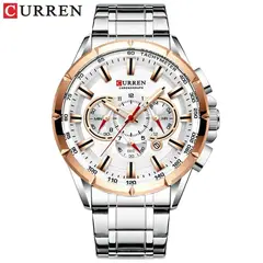 STARTECHOFFICE - Reloj Hombre Elegante Curren Acero Inoxidable Cuarzo Cronógrafo