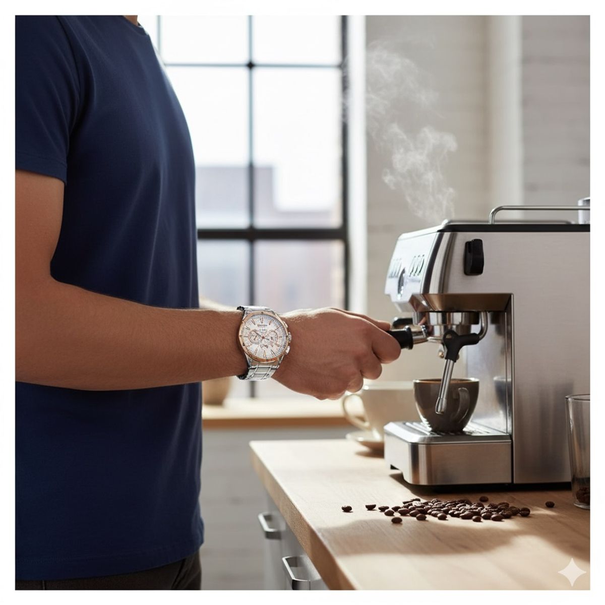 STARTECHOFFICE - Reloj Hombre Elegante Curren Acero Inoxidable Cuarzo Cronógrafo Resistencia al agua 3ATM Hardlex