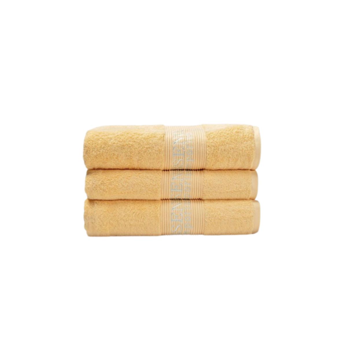 ESSENCE EMPORIUM - Set 3 Toallas 100x160 cm 100% Algodón Egipcio Amarillo.