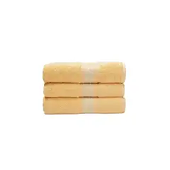ESSENCE EMPORIUM - Set 3 Toallas 100x160 cm 100% Algodón Egipcio Amarillo.